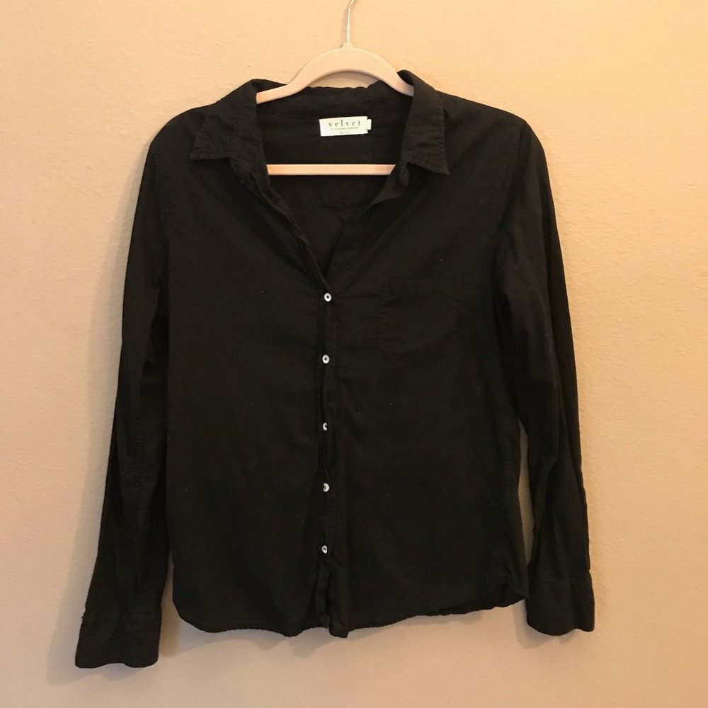 Velvet brand black long sleeve blouse